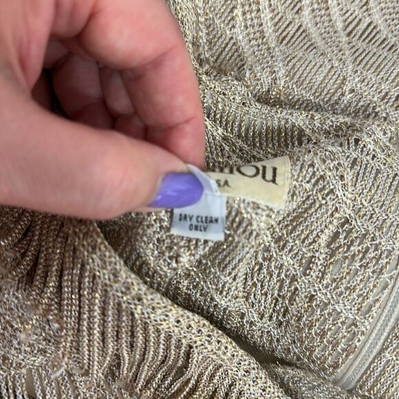 Damianou Long Sleeve Drop Waist Evening Crochet Deco Dress Size M - Picture 9 of 12